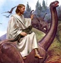 Jesus on a dinosaur